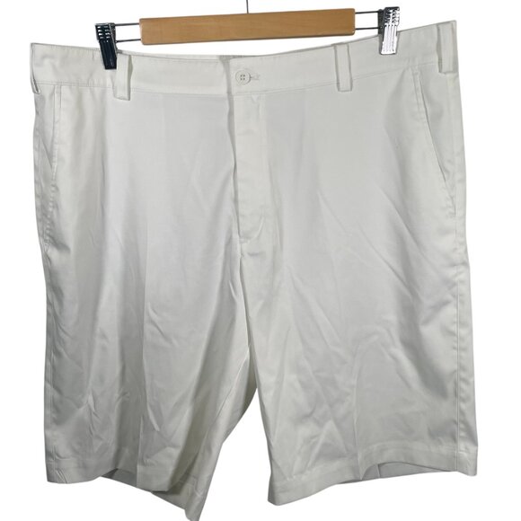 Nike Golf Tour Performance Shorts Mens 36 White Chino Flat Front Dri-Fit Pockets - Picture 1 of 7